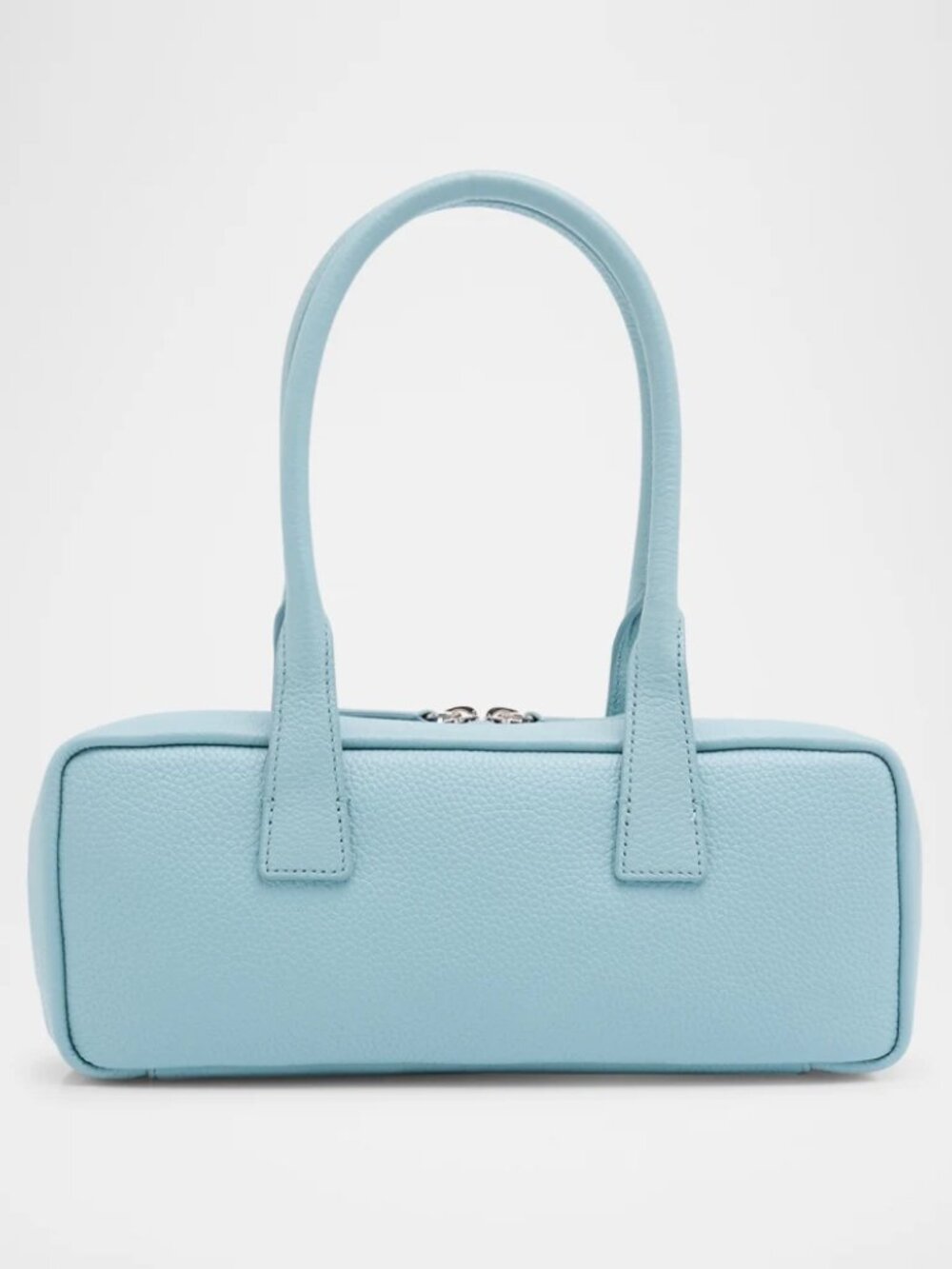 STAUD The Dude Zip Leather Shoulder Bag in Blue Mist, NWT